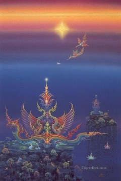 ファンタジー Painting - 現代仏教天国ファンタジー002 CK Fairy Tales